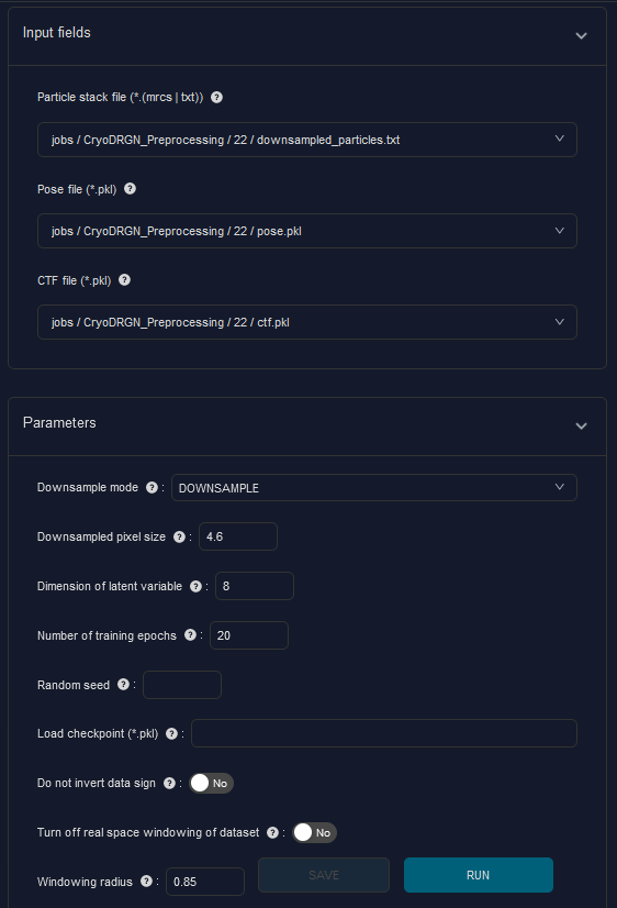 CryoDRGN preprocessing setup